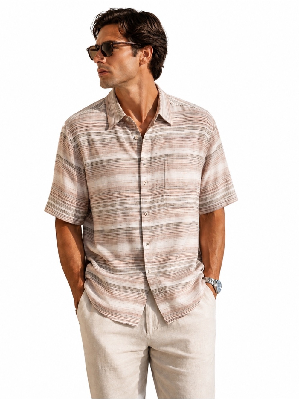 ROWN MENS CLASSIFIED STRIPPED BUTTON DOWN SHIRT SZ XL EUC